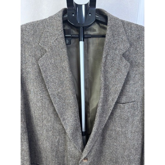 USA Towncraft Men's Wool Tweed 2 button brown Jacket Sports Coat Blazer Size 50L - Picture 1 of 8